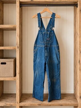 Big Smith Vintage Denim Bib Overalls Mens 40x30 Carpenter Utility Workwear Y2K